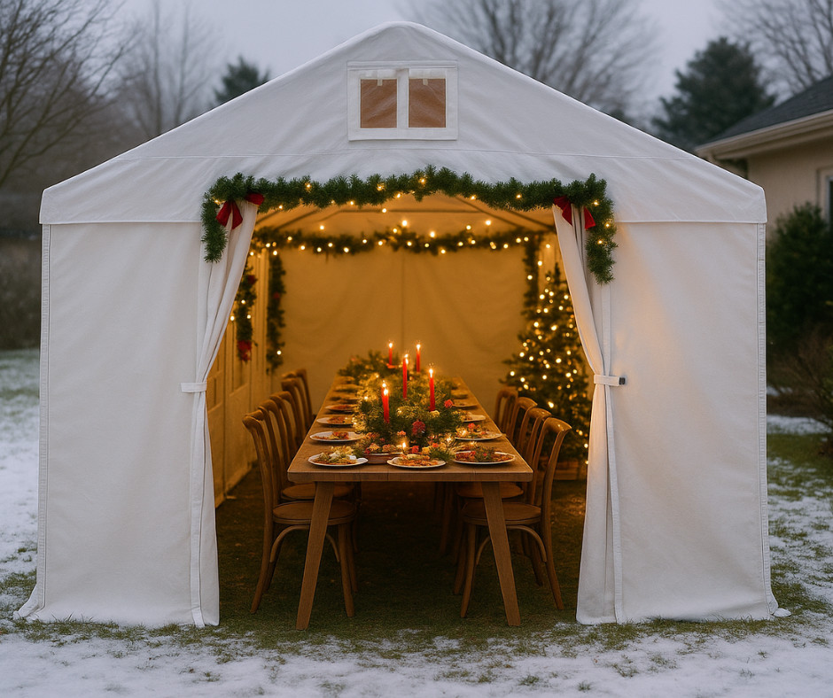 Zimowy namiot imprezowy na przyjęcie