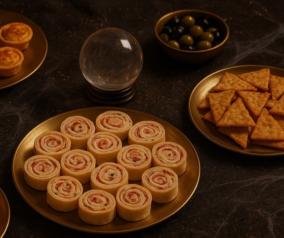 Przekąski na andrzejki Stół z andrzejkowymi przekąskami