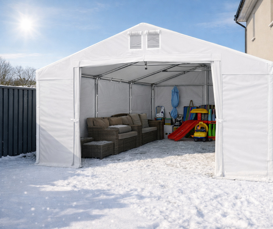 Namiot magazynowy przy domu