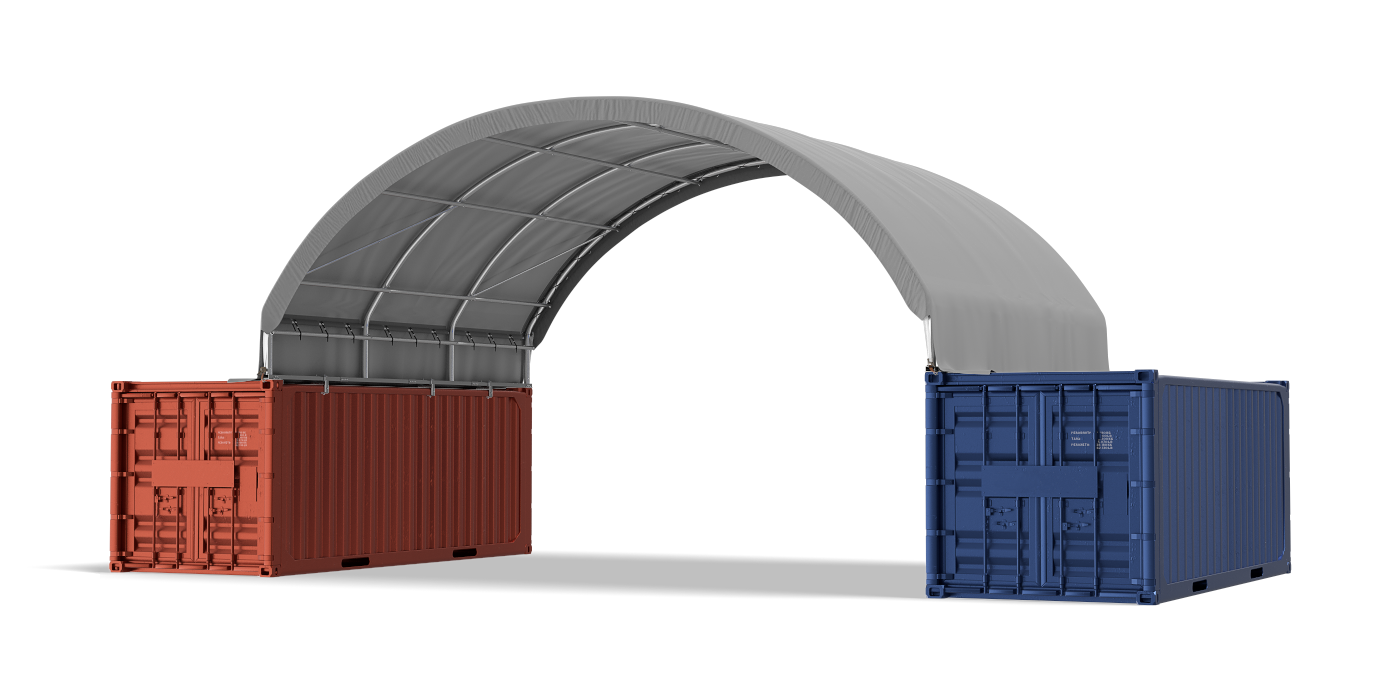 Przestronny namiot kontenerowy