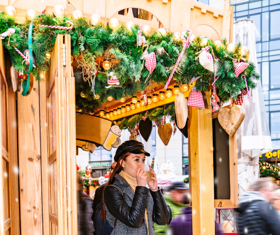 Zimowe stoisko handlowe