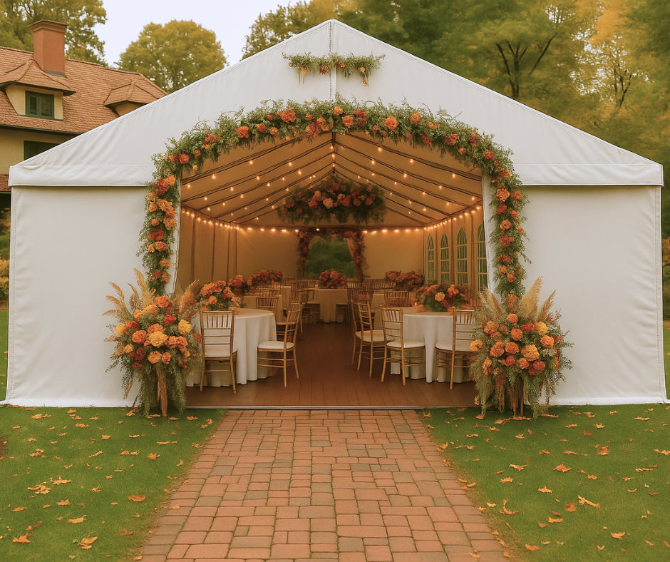 Jesienne wesele w namiocie eventowym