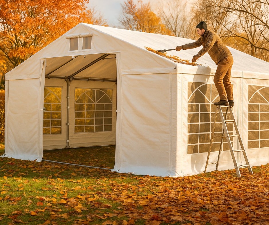 Jesień i zima z mobilnym zadaszeniem — konserwacja namiotu w 5 prostych punktach
