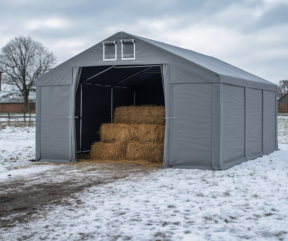 Rolnicza hala namiotowa na zimę