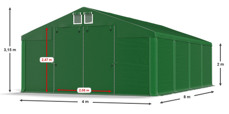 4x8 m Namiot magazynowy - Klasyk (art. 210507)