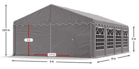 3x8 m Namiot imprezowy - Ekonomiczny (art. 773446)
