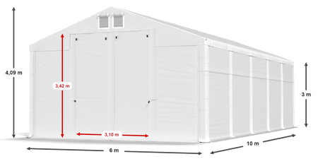 6x10 Namiot magazynowy - Trudnopalny (art. 434966)