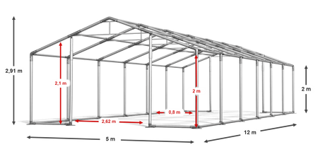 5x12 m Namiot magazynowy - Premium (art. 573775)
