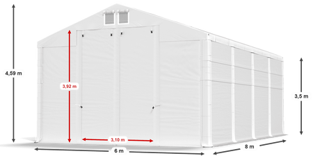 6x8 m Namiot magazynowy - Klasyk (art. 254422)