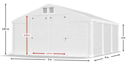 3x6 m Namiot magazynowy - Klasyk (art. 218806)