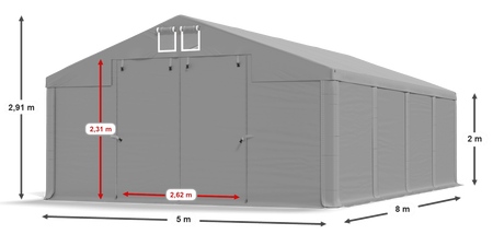 5x8 m Namiot magazynowy - Klasyk (art. 214816)