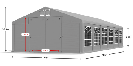 6x12 m Namiot imprezowy - Klasyk (art. 104861)