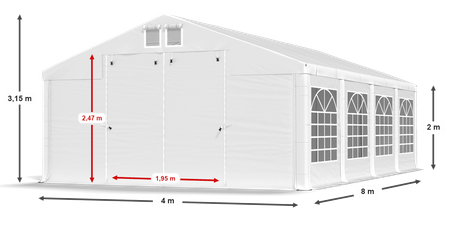 4x8 m Namiot imprezowy - Klasyk (art. 30797)