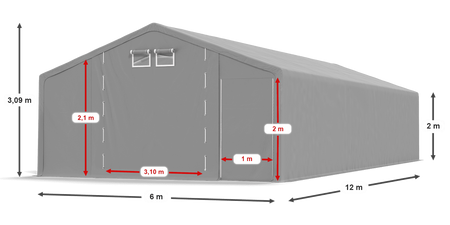 6x12 m Namiot magazynowy - Premium (art. 574283)