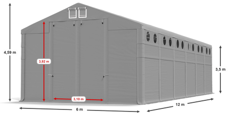 6x12 m Namiot magazynowy - Klasyk (art. 495454)