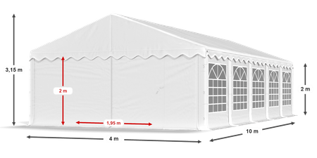 4x10 m Namiot Imprezowy - Ekonomiczny (art. 1638)