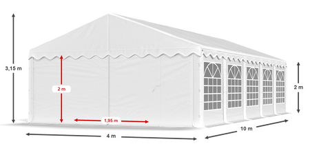 4x10 m Namiot Imprezowy - Ekonomiczny (art. 1638)