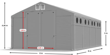 8x8 m Namiot magazynowy - Klasyk (art. 472726)