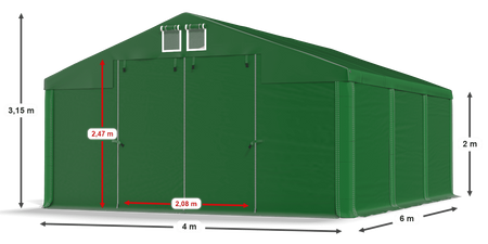 4x6 m Namiot magazynowy - Klasyk (art. 210398)