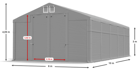 6x10 m Namiot magazynowy - Klasyk (art. 236012)