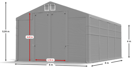 6x8 m Namiot magazynowy - Klasyk (art. 251398)