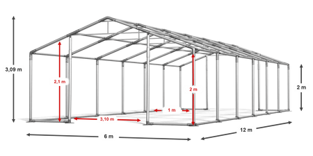 6x12 m Namiot magazynowy - Premium (art. 574283)