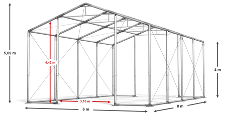 6x8 m Namiot magazynowy - Klasyk (art. 251398)