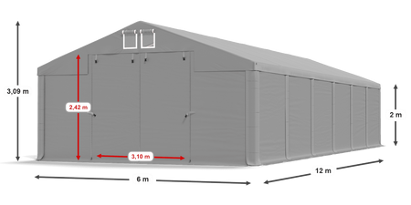 6x12 m Namiot magazynowy - Klasyk (art. 219743)