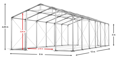 6x12 m Namiot magazynowy - Klasyk (art. 471151)