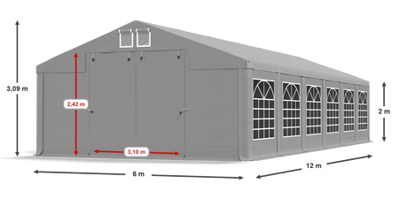 6x12 m Namiot imprezowy - Klasyk (art. 26808)