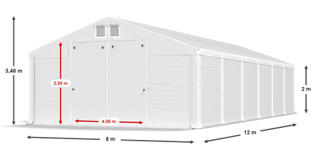 8x12 m Namiot magazynowy - Klasyk (art. 290881)