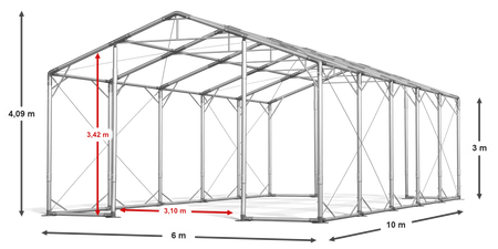 6x10 Namiot magazynowy - Trudnopalny (art. 434966)