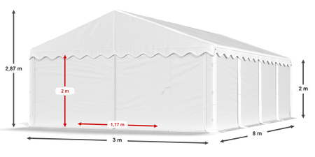 3x8 m Namiot magazynowy - Ekonomiczny (art. 7813)