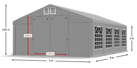 3x8 m Namiot imprezowy - Klasyk (art. 4829)
