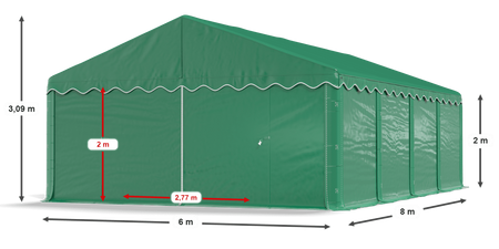 6x8 m Namiot magazynowy - Ekonomiczny (art. 772791)