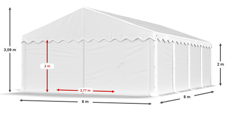 6x8 m Namiot magazynowy - Ekonomiczne (art. 10704)