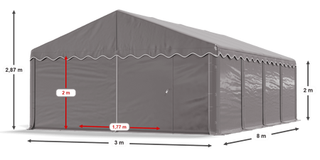 3x8 m Namiot magazynowy - Ekonomiczny (art. 770896)