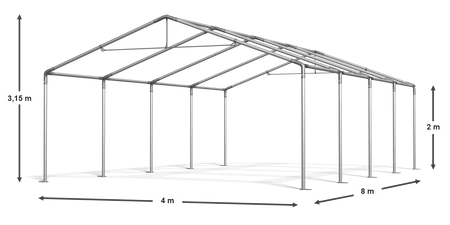 4x8 m Namiot magazynowy - Ekonomiczny (art. 772474)
