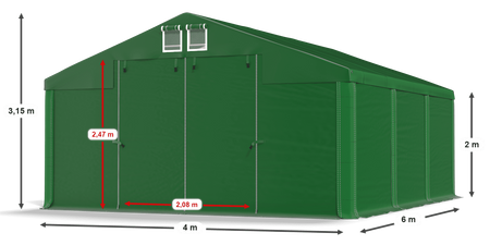 4x6 m Namiot magazynowy - Klasyk (art. 224405)
