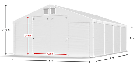 8x8 m Namiot magazynowy - Klasyk (art. 289693)