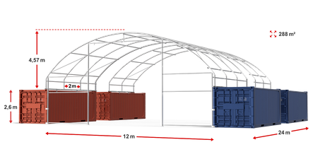 12x24 m Zadaszenie Kontenerowe (art. 75051)