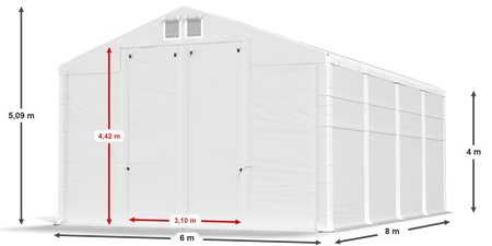 6x8m Namiot magazynowy - Klasyk (art.  251387)