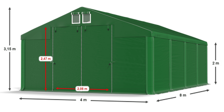 4x8 m Namiot magazynowy - Klasyk (art. 220843)