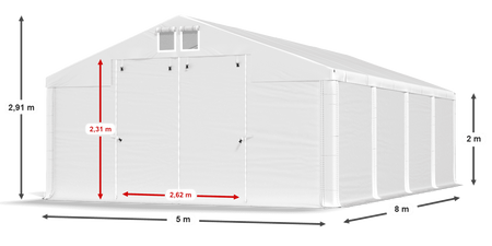 5x8 m Namiot magazynowy - Klasyk (art. 223711)