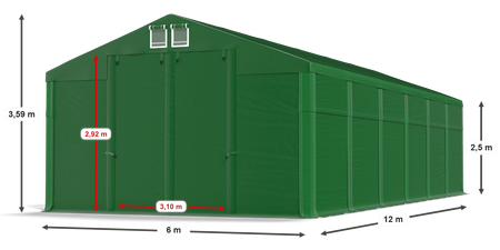 6x12 m Namiot magazynowy - Klasyk (art. 579953)