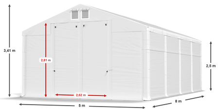 5x8 m Namiot magazynowy - Klasyk (art. 528101)