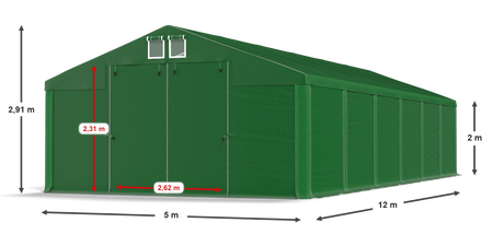 5x12 m Namiot magazynowy - Klasyk (art. 215119)