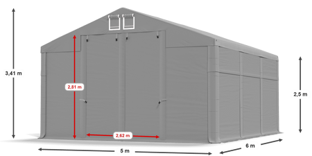 5x6 m Namiot magazynowy - Klasyk (art. 527450)