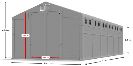 8x12 m Namiot magazynowy - Klasyk (art. 514350)