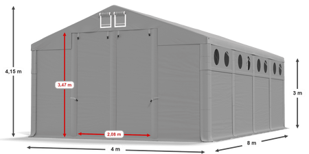 4x8 m Namiot magazynowy - Klasyk (art. 477838)